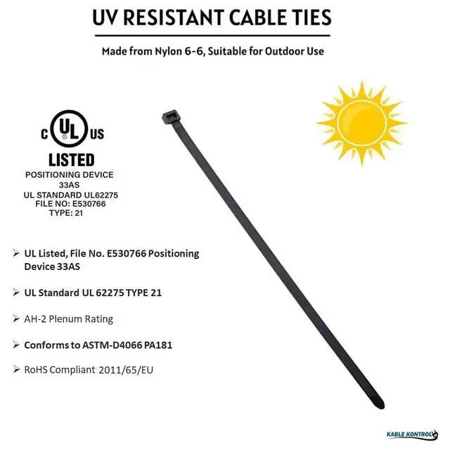 Alt view image 3 of 6 - Kable Kontrol Cable Zip Ties, 4 Inch, 100 Pcs, 18lbs Test, Black