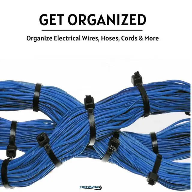 Alt view image 6 of 6 - Kable Kontrol Cable Zip Ties, 4 Inch, 100 Pcs, 18lbs Test, Black