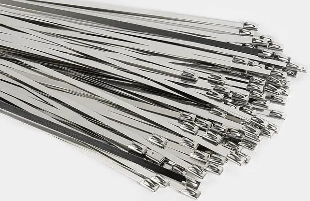 Alt view image 4 of 7 - Metal Zip Ties 11.8 inch 100pcs 304 Stainless Steel Zip Ties Heavy Duty Multi-Purpose Self-Locking Cable Ties for Machinery, Vehicles, Exhaust Wrap, Farms, Pipes, Roofs, Cables, and Outdoor Fence