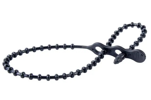 Alt view image 2 of 3 - Gardner Bender 46-12BEADBK Beaded Cable Tie Wrap, 12 inch, 70 lb, Reusable, Adjustable Wire and Cord Management, 40 Pk, UV Resistant Black