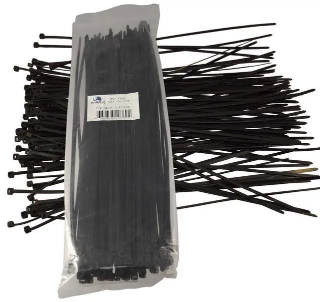 Main image of BlueDot Trading 3.6x300 Black Zip ties, 100 pack