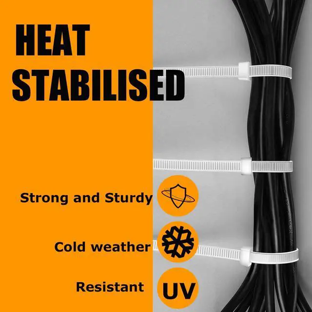 Alt view image 2 of 6 - WISLIGHT Reusable Zip Ties Self-Locking Plastic Wire Ties Electrical Cable Ties 120 Lbs Tensile Strength Releasable Adjustable Nylon Cable Zip Ties 100 PCS 6+8(Small)+8+10 Inch x0.3inch