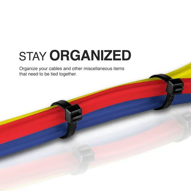 Alt view image 4 of 6 - TR Industrial Multi-Purpose UV Resistant Black Cable Ties, 12 inches, 100 Pack