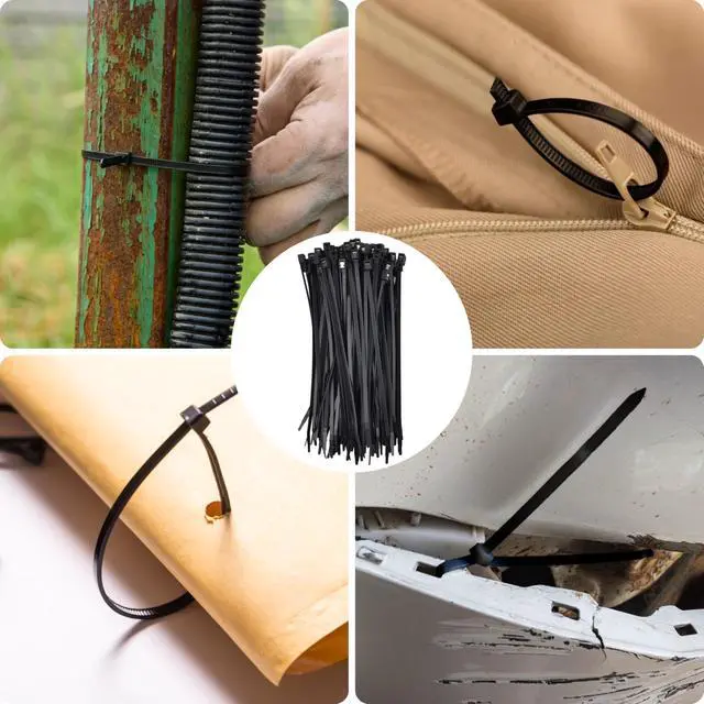 Alt view image 7 of 7 - Bolt Dropper 1000-Piece Set of 8 Inch Black Zip Ties Heavy Duty - Self-Locking, UV-Resistant Nylon Cable Ties for Indoor and Outdoor Use, Ideal for Organizing, Securing, and Bundling Wires and Cables