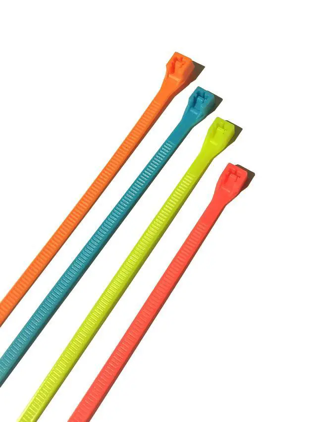 Alt view image 2 of 6 - Gardner Bender 46-308FST Assorted Cable Ties, 8 inch, 75 lb, Electrical Wire and Cord Management, Nylon Zip Tie, 100 Pk, Fluorescent Blue, Green, Yellow & Pink
