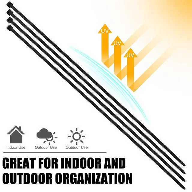 Alt view image 2 of 7 - Bolt Dropper 12-Inch Black Zip Ties 100 Pack - Heavy Duty, Self-Locking Nylon Cable Ties for Indoor and Outdoor Projects - UV and Weather Resistant with 40 lbs Tensile Strength Wire Ties