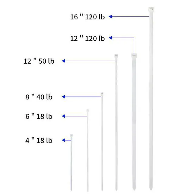 Alt view image 4 of 7 - KOOWIN Small 4 inch White Nylon Plastic Cable Zip Ties Wire Wraps, 200 Pack