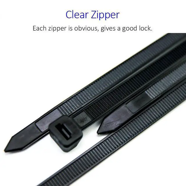 Alt view image 5 of 6 - Cable Zip Ties Heavy Duty 12 Inch, Ultra Strong Plastic Wire Ties with 120 Pounds Tensile Strength, 100 Pieces, Nylon Tie Wraps with 0.3 Inch Width in Black & White, Indoor and Outdoor UV Resistant