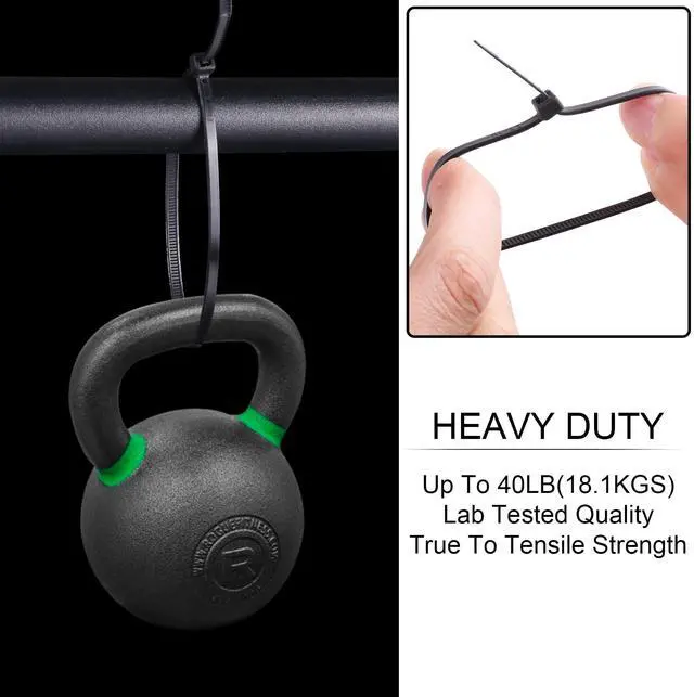 Alt view image 2 of 7 - DTOL Cable Ties Assorted Sizes 4+6+8+10+12 Inch Zipties Heavy Duty Plastic Wire Ties UV Resistant Zip Ties Assortment Small Zip Tie Wraps Cord Management for Home, Office, Gardening, 700 Pack Black
