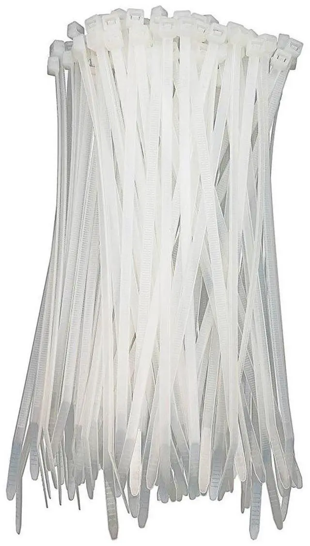 Main image of HS Clear Zip Ties 6 Inch Small (100 Pcs) 18 LBS Self Locking Zip Ties White Nylon Ties Thin,Strong and Durable