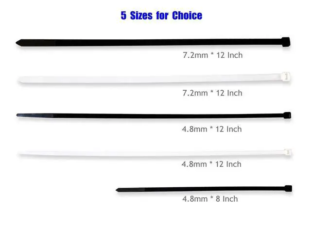 Alt view image 6 of 7 - HAODE FASHION 12 inch White Zip Ties Heavy Duty 50 Pack, 120 LBS.