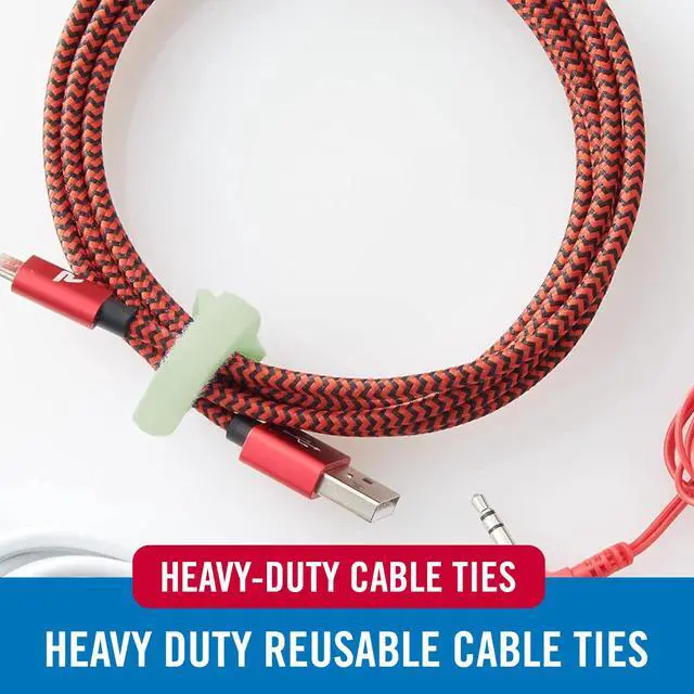 Alt view image 4 of 6 - VELCRO Brand ONE-WRAP Cable Ties | 60Pk | 8 x 1/2" Straps, Multicolor | Strong Reusable Wire Management | Cord Bundling for Home Office and Data Centers