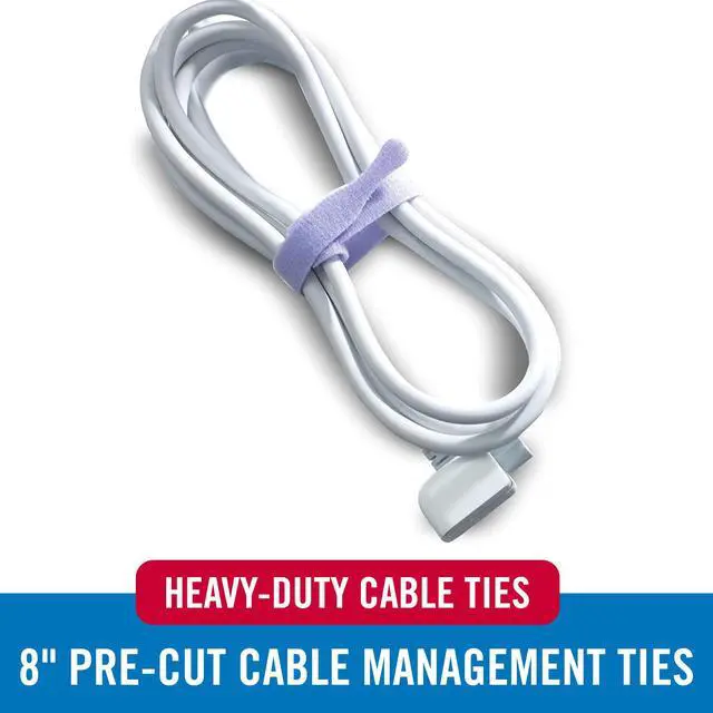 Alt view image 6 of 6 - VELCRO Brand ONE-WRAP Cable Ties | 60Pk | 8 x 1/2" Straps, Multicolor | Strong Reusable Wire Management | Cord Bundling for Home Office and Data Centers