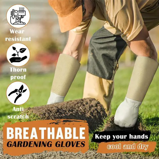 Alt view image 3 of 6 - HANDLANDY Rose Pruning Gloves for Men Women, Thorn Proof Gardening Gloves
