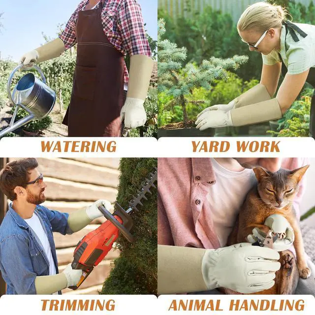 Alt view image 6 of 6 - HANDLANDY Rose Pruning Gloves for Men Women, Thorn Proof Gardening Gloves