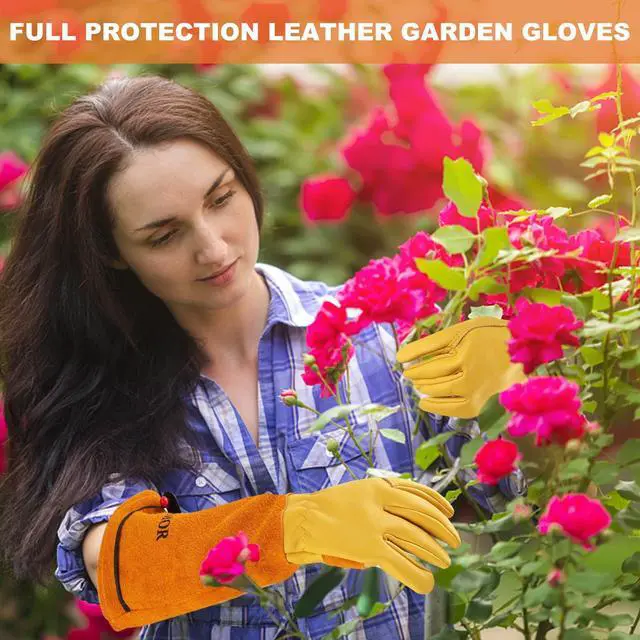 Alt view image 5 of 5 - SLARMOR Gardening Gloves for Women Men, Long Thorn Proof Rose Pruning Glove