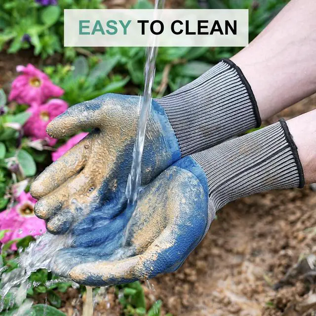 Alt view image 6 of 7 - Trifabricy 6 Pairs Gardening Gloves, Work Gloves for Men Women, Black&Grey