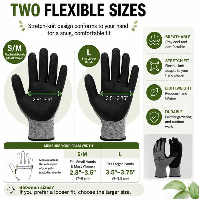 Alt view image 3 of 7 - Trendara 6 Pairs gardening gloves mechanic for men grip,Breathable latex dipped gloves,Suitable for garden weeding, construction, outdoor, warehouse handling, etc.