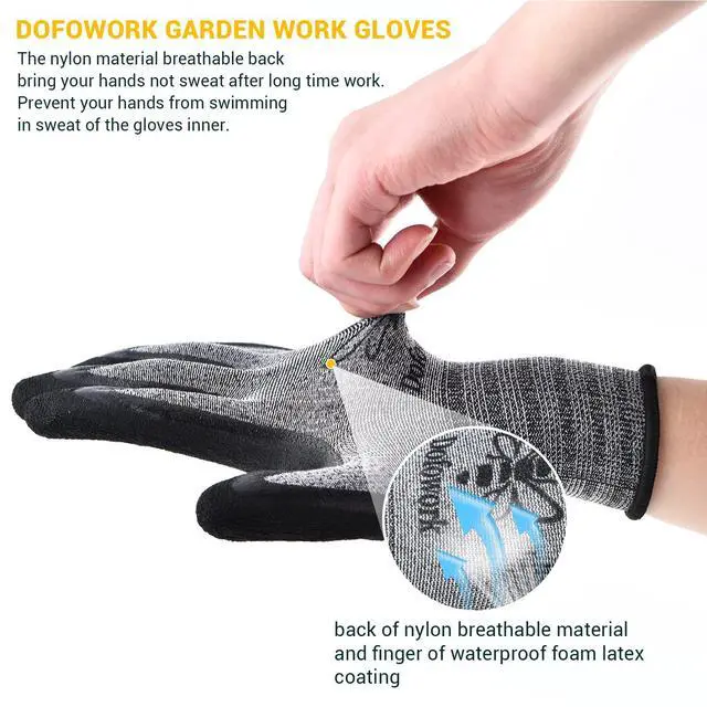 Alt view image 3 of 7 - DOFOWORK Gardening Gloves - 6 Pair Gardening Gloves for Women/Men with Grip
