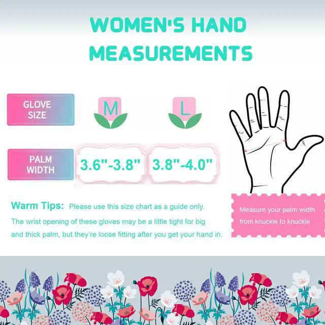 Alt view image 2 of 7 - JUMPHIGH 4 Pairs Garden Gloves for Women, Floral with Non-Slip PVC Dots, Ladies Soft Breathable Yard Work Light Working Gloves, Elastic Knit Wrist, Large