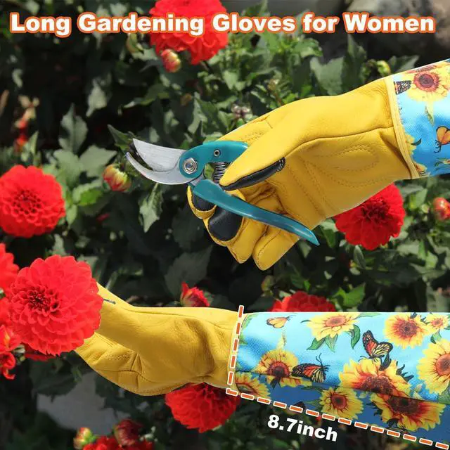 Alt view image 4 of 6 - DLY Garden Gloves for Women,Gardening Gloves,Gardening Gift for Lady,Blue,M