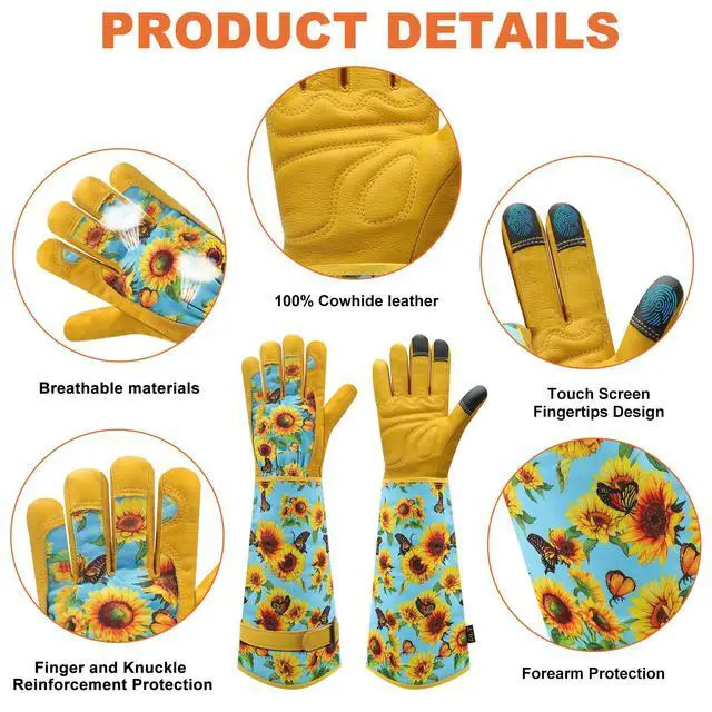 Alt view image 2 of 6 - DLY Garden Gloves for Women,Gardening Gloves,Gardening Gift for Lady,Blue,M