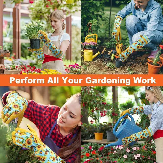 Alt view image 6 of 6 - DLY Garden Gloves for Women,Gardening Gloves,Gardening Gift for Lady,Blue,M
