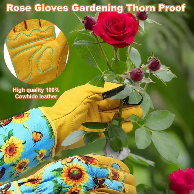 Alt view image 5 of 6 - DLY Garden Gloves for Women,Gardening Gloves,Gardening Gift for Lady,Blue,M