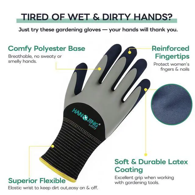 Alt view image 2 of 7 - Gardening Gloves for Women, Waterproof Thorn Proof Rose Pruning Gloves, Flexible Latex Non-Slip Garden Work Gloves for Weeding Planting, 1 Pair