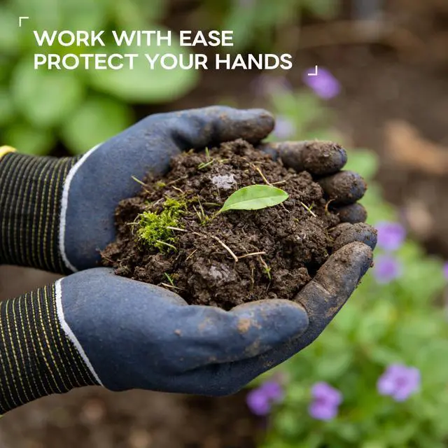 Alt view image 6 of 7 - Gardening Gloves for Women, Waterproof Thorn Proof Rose Pruning Gloves, Flexible Latex Non-Slip Garden Work Gloves for Weeding Planting, 1 Pair