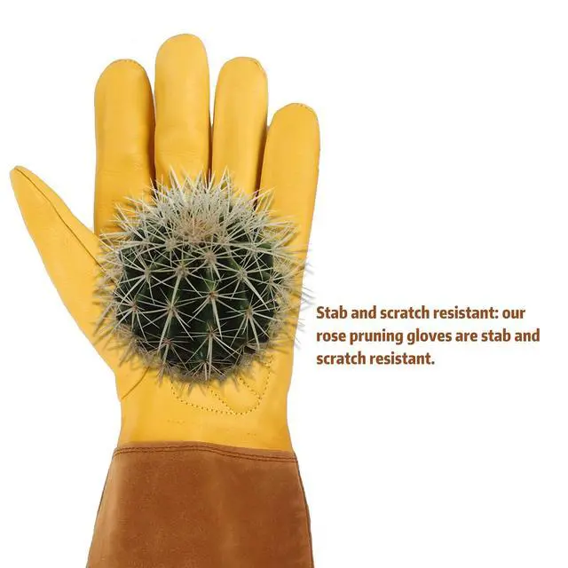 Alt view image 3 of 7 - Lusaya Rose Pruning Gloves for Women/MenLong gardening Gloves, Owhide Anti-stab Garden Gloves, in pruning Roses/Gardening/Logging/Farm/Cactus