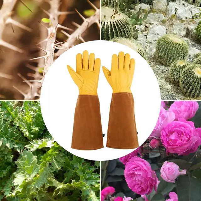 Alt view image 4 of 7 - Lusaya Rose Pruning Gloves for Women/MenLong gardening Gloves, Owhide Anti-stab Garden Gloves, in pruning Roses/Gardening/Logging/Farm/Cactus