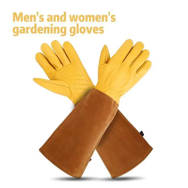 Alt view image 7 of 7 - Lusaya Rose Pruning Gloves for Women/MenLong gardening Gloves, Owhide Anti-stab Garden Gloves, in pruning Roses/Gardening/Logging/Farm/Cactus