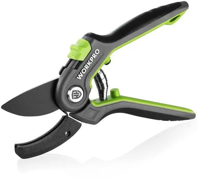 Main image of WORKPRO Pruning Shears, Garden Clippers with SK5 Steel Blades, 8" Anvil