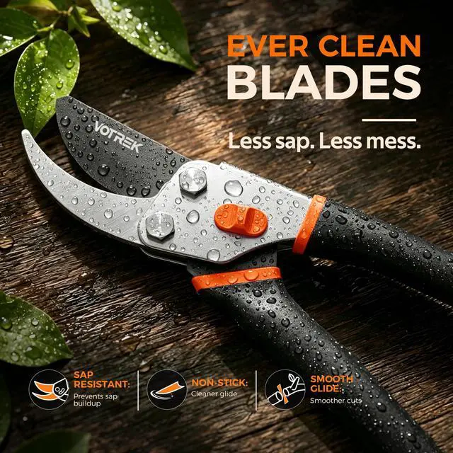 Alt view image 3 of 7 - VOTREK® 8.5" Bypass Pruning Shears, Jam-Proof Spring Clippers for branches
