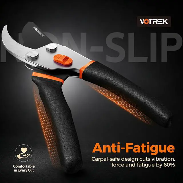Alt view image 5 of 7 - VOTREK® 8.5" Bypass Pruning Shears, Jam-Proof Spring Clippers for branches
