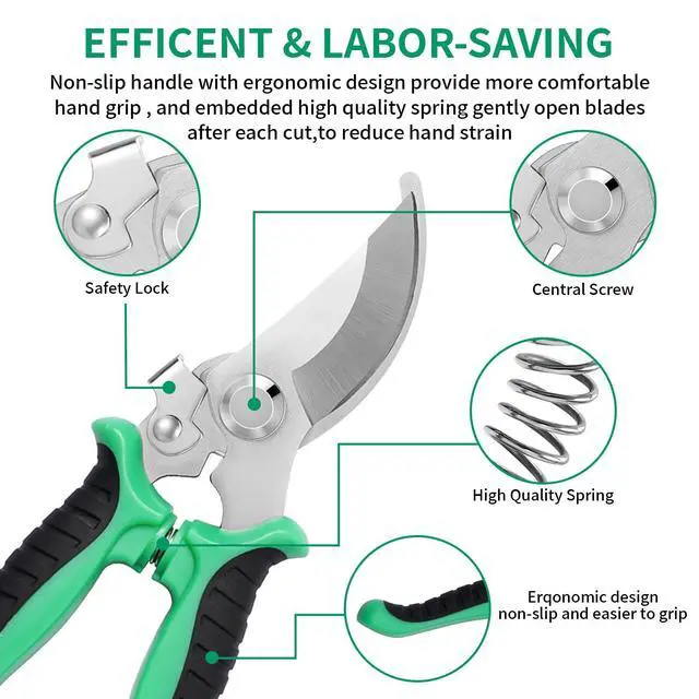 Alt view image 4 of 7 - Garden Pruning Shears 3 Pack Gardening Shears Garden Scissors Stainless Steel Plant Flower Scissors Clippers Pruning Shears tijeras de jardinería