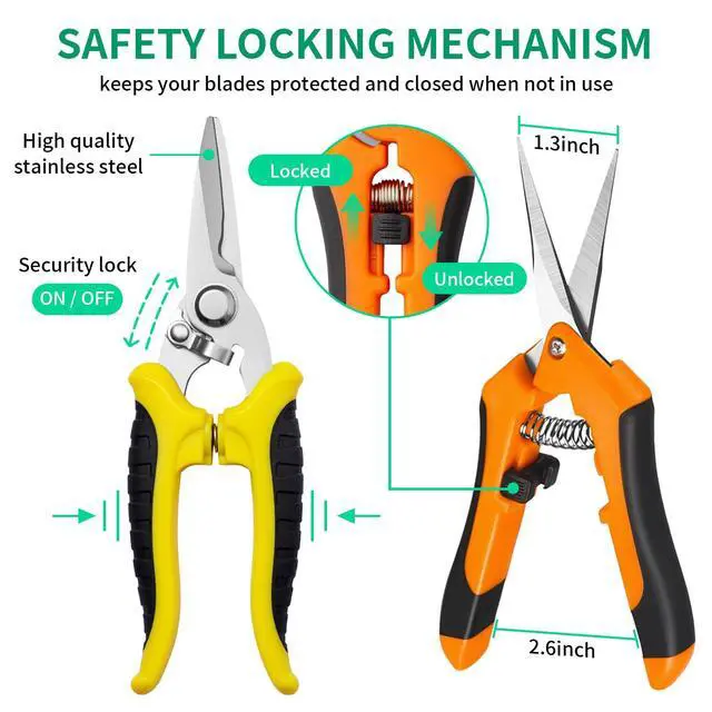 Alt view image 5 of 7 - Garden Pruning Shears 3 Pack Gardening Shears Garden Scissors Stainless Steel Plant Flower Scissors Clippers Pruning Shears tijeras de jardinería