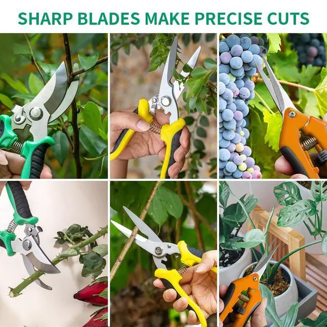 Alt view image 7 of 7 - Garden Pruning Shears 3 Pack Gardening Shears Garden Scissors Stainless Steel Plant Flower Scissors Clippers Pruning Shears tijeras de jardinería