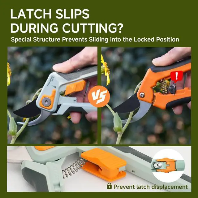 Alt view image 5 of 7 - PrunePro® 8.2" Pruning Shears Ultra Sharp Lightweight Bypass Plant Clippers