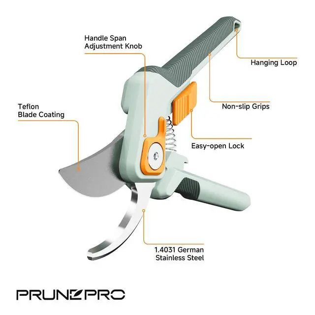Alt view image 7 of 7 - PrunePro® 8.2" Pruning Shears Ultra Sharp Lightweight Bypass Plant Clippers