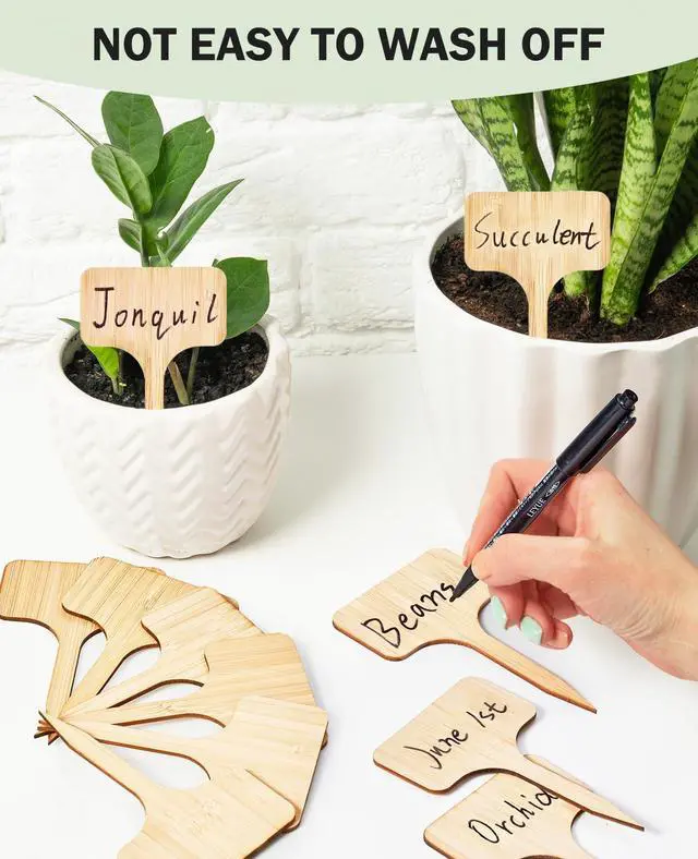 Alt view image 4 of 7 - Homenote 60-Pack Bamboo Plant Labels, 2.36 x 4-Inch T-Type Garden Tags
