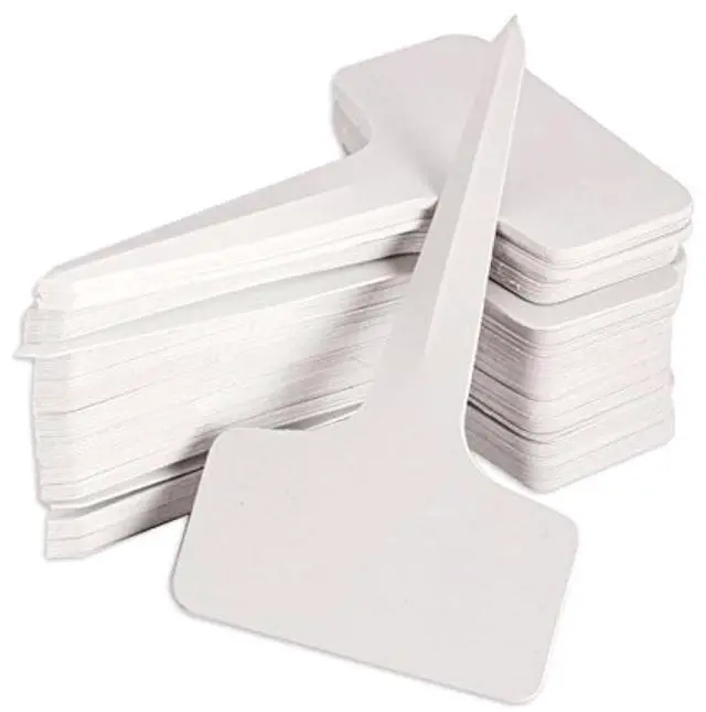 Main image of KINGLAKE 100 Pcs 6 x10cm Plastic Plant T-Type Tags Nursery Garden Labels