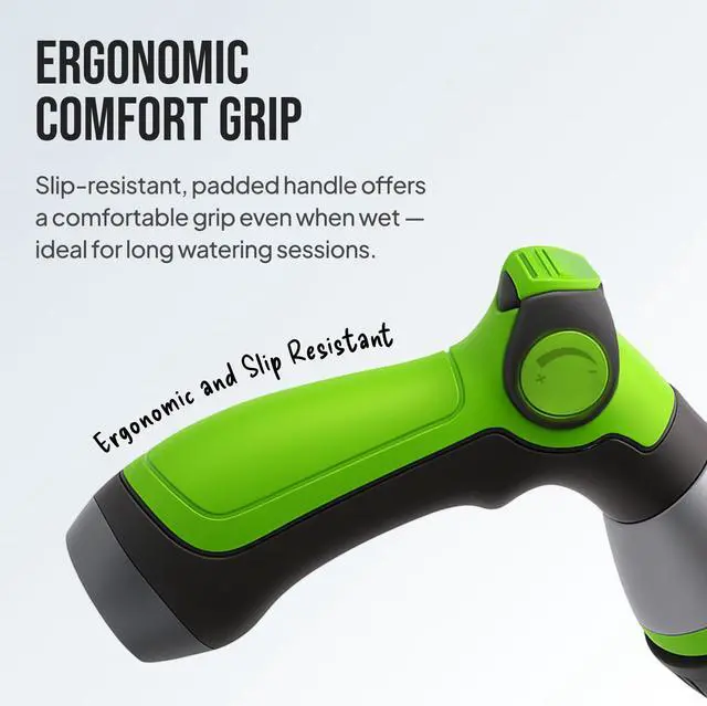 Alt view image 5 of 7 - Garden Hose Nozzle 8-Pattern Hose Sprayer with Thumb Control Watering Tool for Garden, Car Wash, Lawn Care & Pet Shower