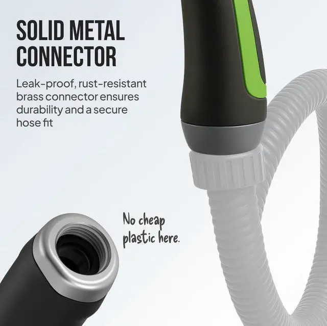 Alt view image 6 of 7 - Garden Hose Nozzle 8-Pattern Hose Sprayer with Thumb Control Watering Tool for Garden, Car Wash, Lawn Care & Pet Shower