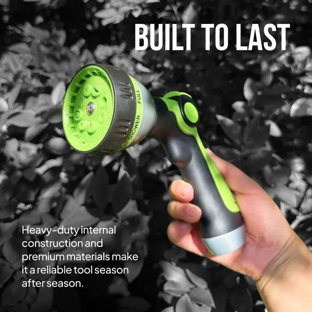 Alt view image 7 of 7 - Garden Hose Nozzle 8-Pattern Hose Sprayer with Thumb Control Watering Tool for Garden, Car Wash, Lawn Care & Pet Shower