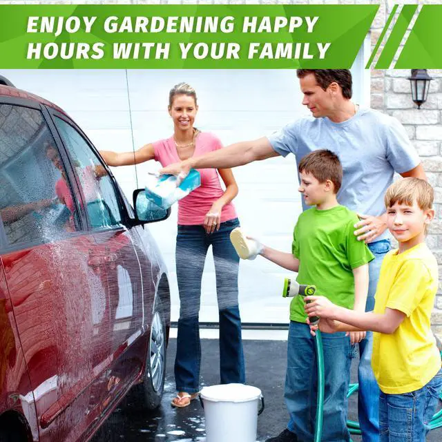 Alt view image 7 of 7 - AUTOMAN Garden Hose Nozzle Sprayer - 10 Spray Patterns, Thumb Control On Off Valve, Durable Water Nozzle, Extra 4 Washers, for Watering Garden, Cleaning, Washing Car, Showering Pets Lawngreen
