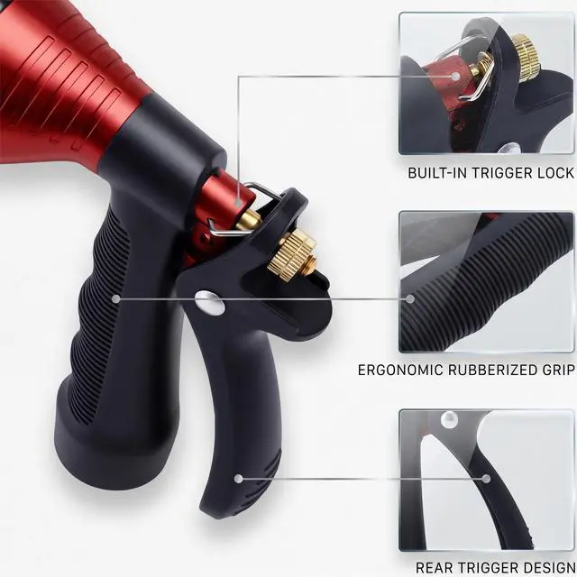 Alt view image 5 of 7 - GREEN MOUNT Water Hose Nozzle Spray Nozzle, Metal Garden Hose Nozzle with Adjustable Spray Patterns, Perfect for Watering Plants, Washing Cars and Showering Dogs & Pets