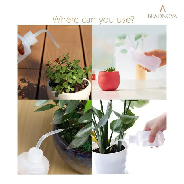 Alt view image 4 of 4 - BEADNOVA Squeeze Plant Watering Bottle 250ml 8oz Small Wash Bottle Squeeze Plastic Watering Can for Indoor Plants Succulents (1pc)