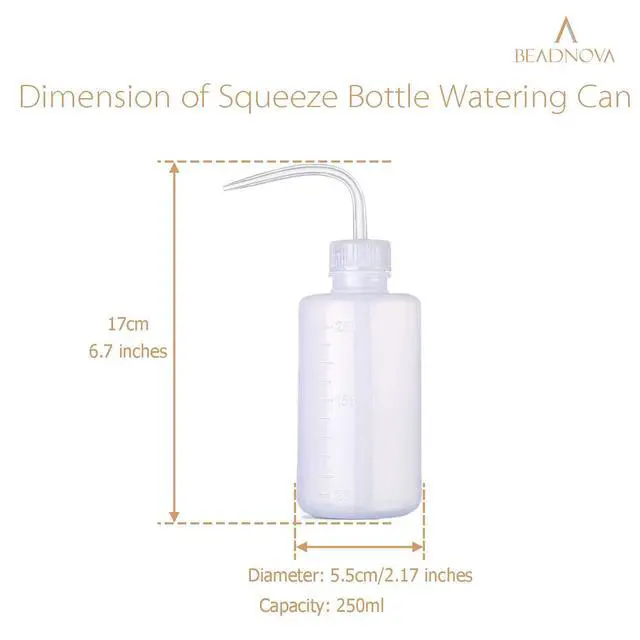 Alt view image 2 of 4 - BEADNOVA Squeeze Plant Watering Bottle 250ml 8oz Small Wash Bottle Squeeze Plastic Watering Can for Indoor Plants Succulents (1pc)